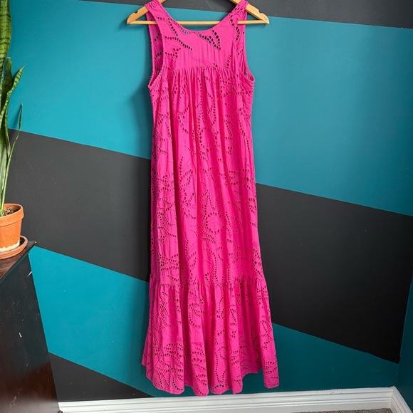 Anthropologie Maeve BELROSE EYELET MAXI DRESS IN PINK size XS - Picture 3 of 13